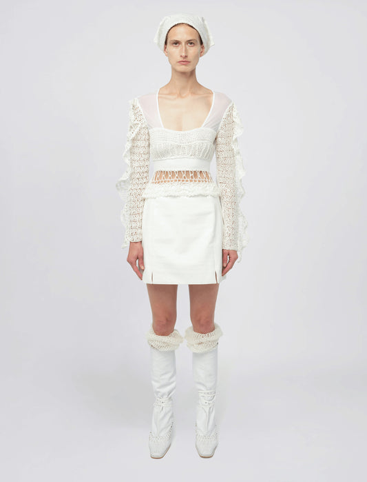 CROCHET LONG SLEEVE TOP