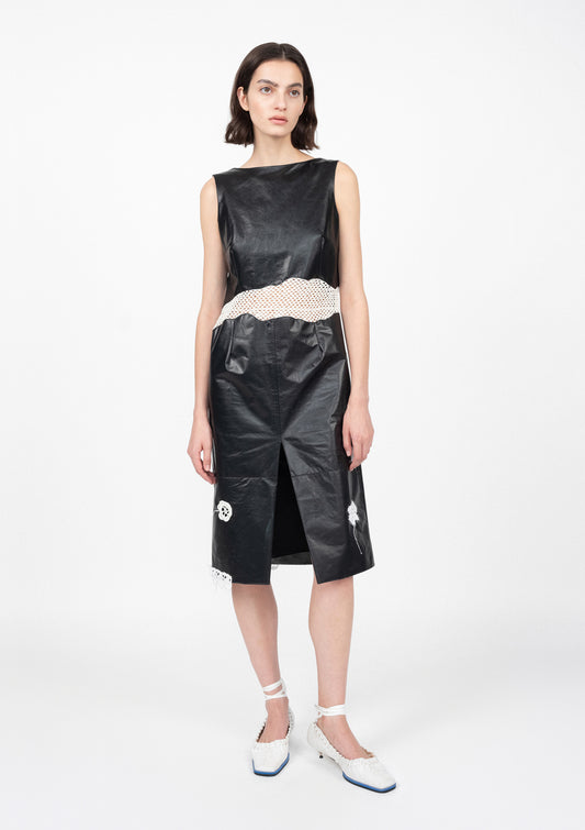 LEATHER MIDI DRESS