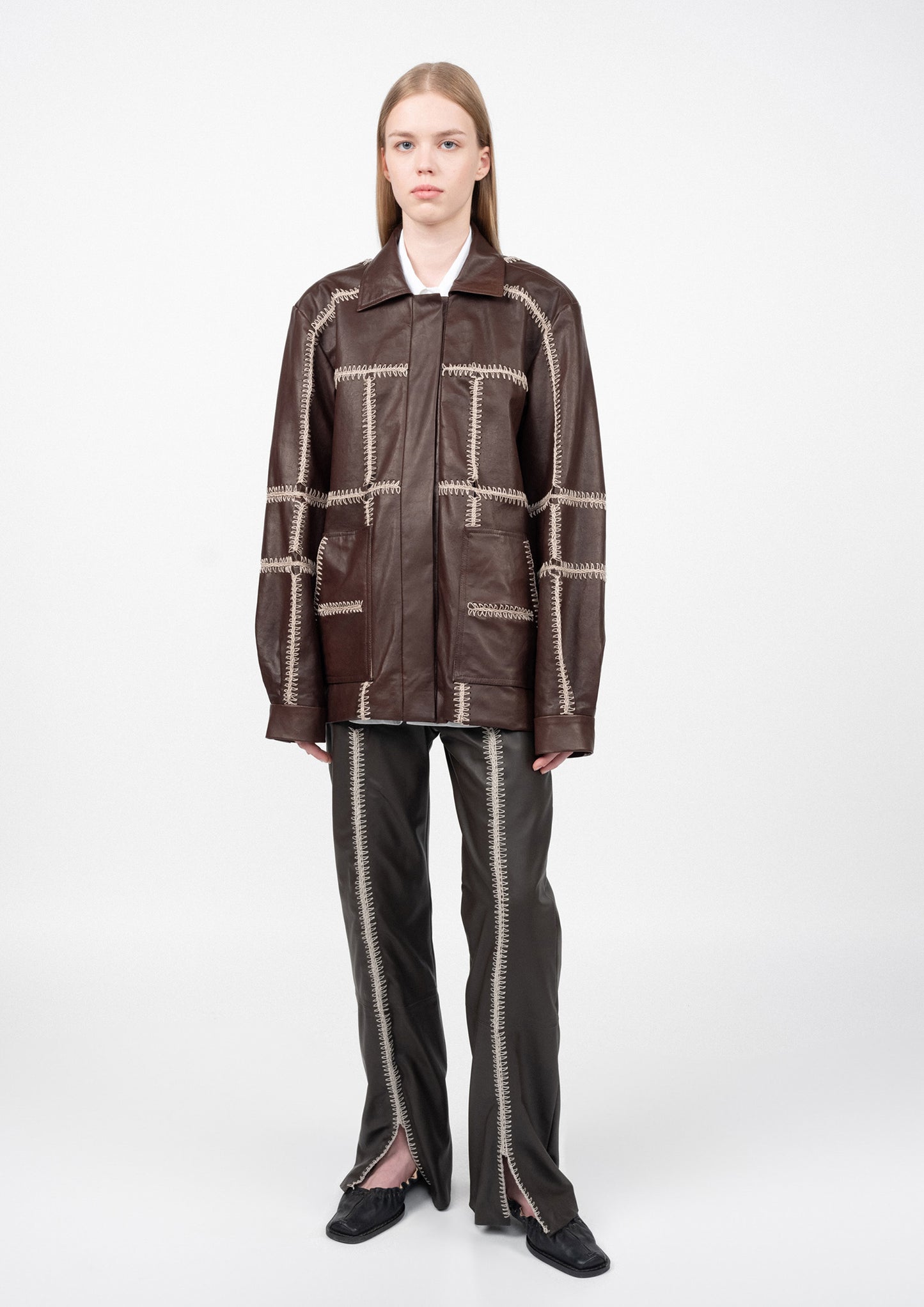 STITCHED LEATHER JACKET