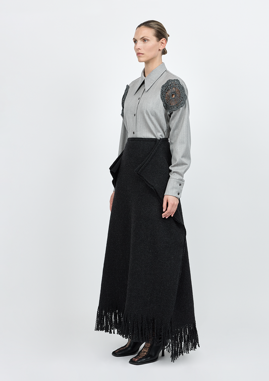 WOVEN WOOL SKIRT